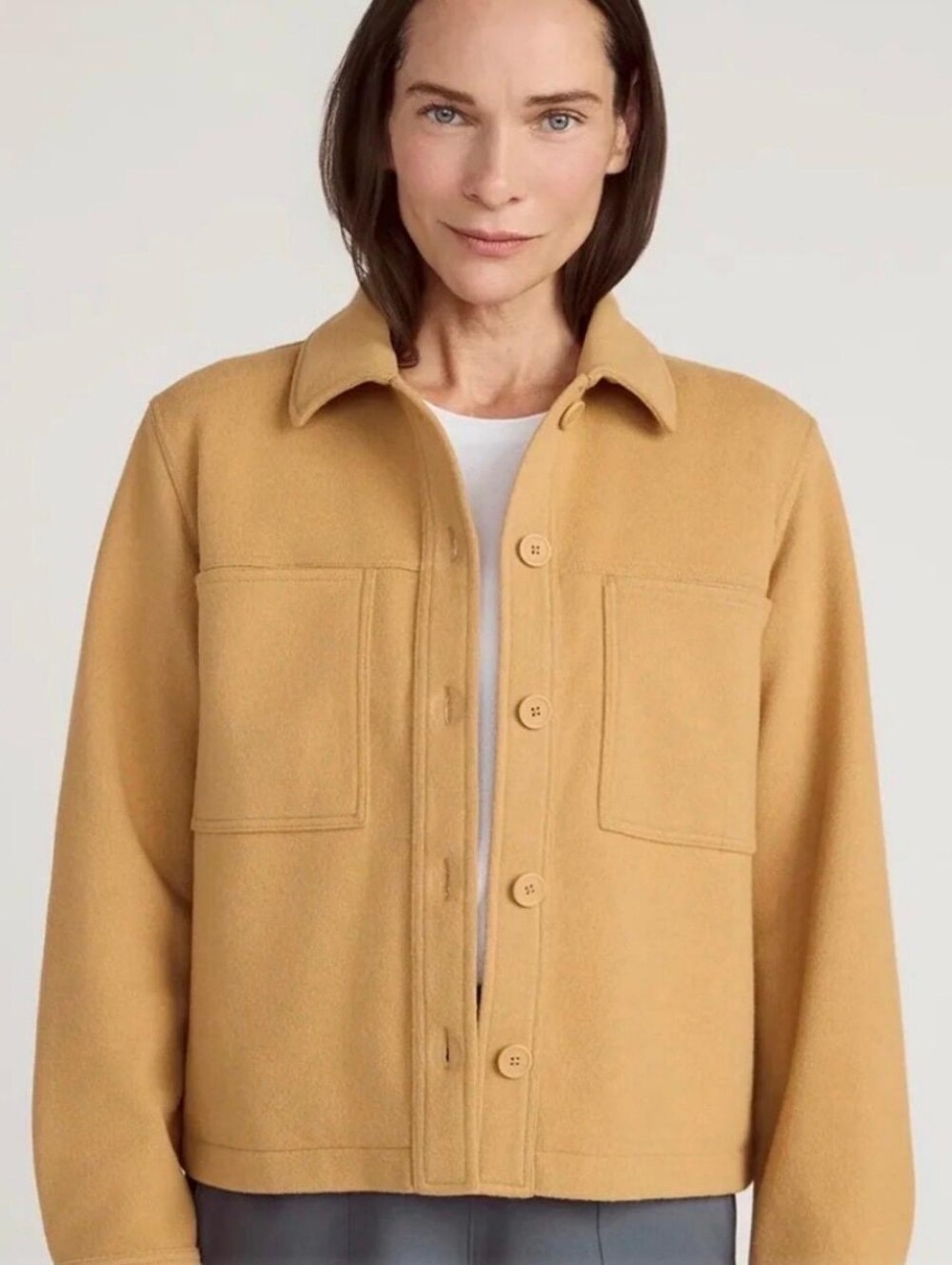 Button Front Cropped Jacket